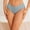 Blue, variant on Women's Low Waist Ribbed Cotton Bikini Panties Cute Bow Detail Soft & Breathable Briefs Underwear, M