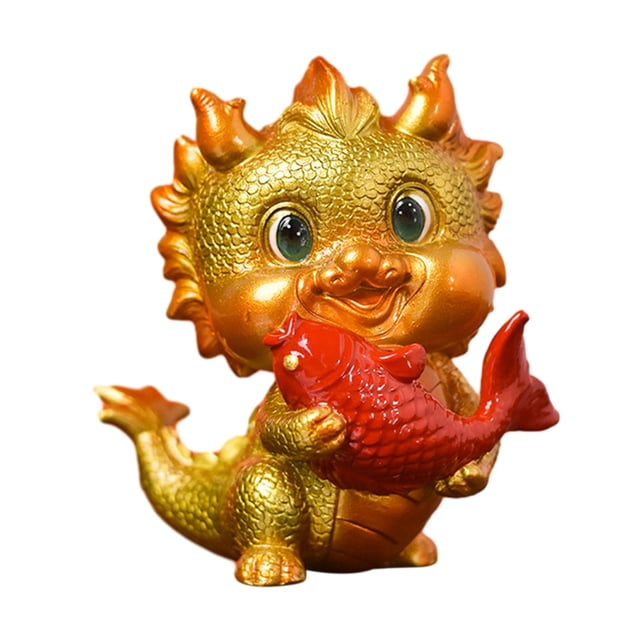Estatua de dragón chino, figura de dragón del Año Nuevo chino, bonitos recuerdos, dragón Estilo D