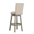thumbnail image 4 of Linon Davis Round 32" Mid Back Swivel Bar Stool, Rustic Taupe/Beige, 4 of 12