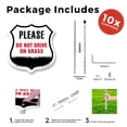 thumbnail image 3 of Please Do Not Drive On The Grass (10 Pack) 12 inch X 12 inch Shield Shaped Rust-Free Aluminum Metal Signs with Aluminum Mounting Stakes Weather Resistant Made in the USA, 3 of 8