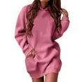 thumbnail image 1 of Vestido sudadera largo con capucha y cordón para mujer - Jersey oversize informal con bolsillo, mezcla de poliéster, tallas S-XXL, 1 of 5