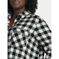 thumbnail image 3 of Terra & Sky Women's Plus Cotton Plaid Oversized Shirtdress, Sizes 0X-5X, 3 of 4
