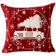 thumbnail image 1 of Funda de almohada navideña con diseño de muñeco de nieve para el hogar, almohada de lino a cuadros rojos, cojín navideño, 1 of 1