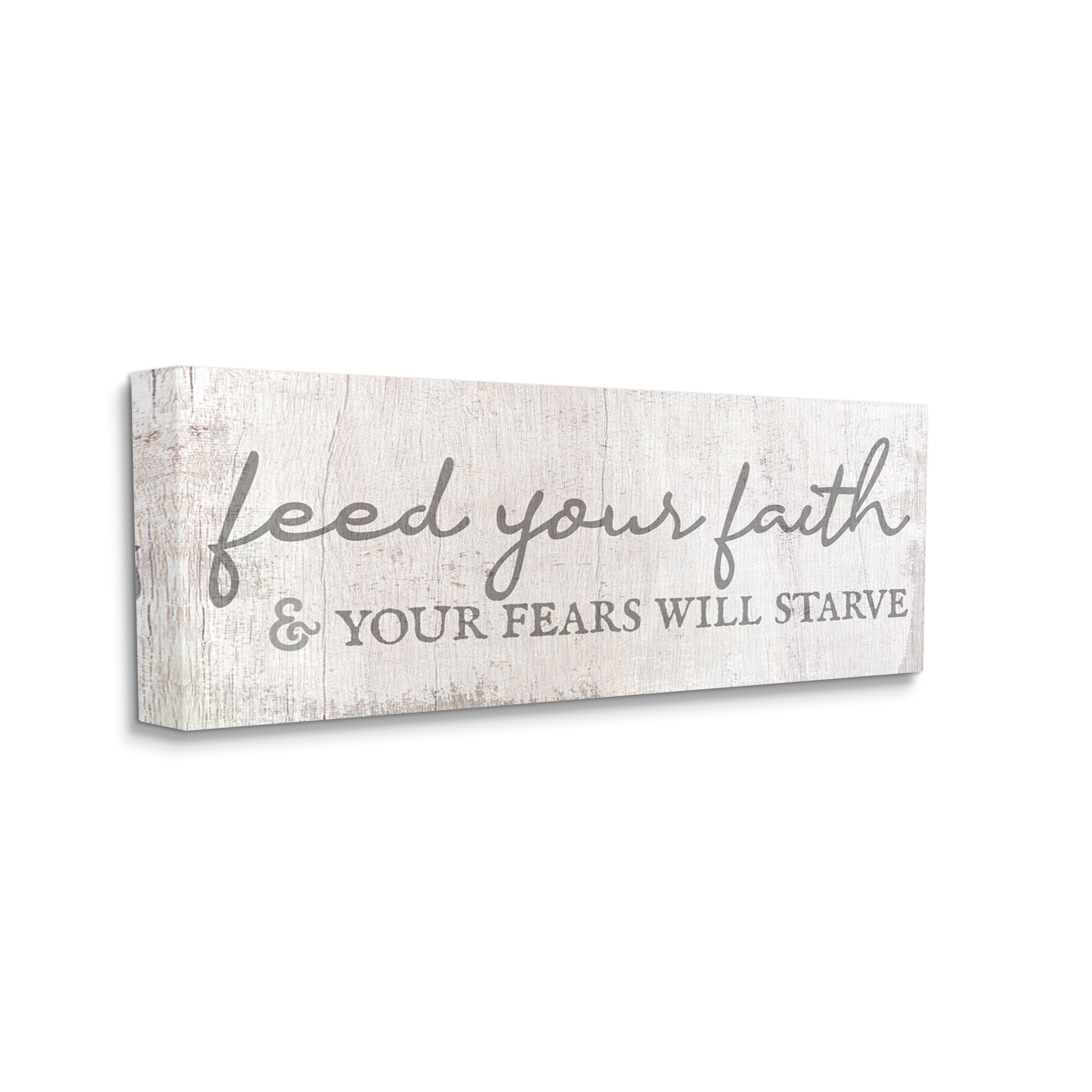 Stupell Industries Feed Your Faith Spiritual Religious Painting Gallery Wrapped Canvas Print Wall Art, 24 x 10
