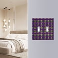 thumbnail image 4 of Yayeee Toggle Light Switch Wall Plate 2-Gang 4.56"x4.48" Decorative Outlet Cover, Gold and Green Floral Pattern, 4 of 7