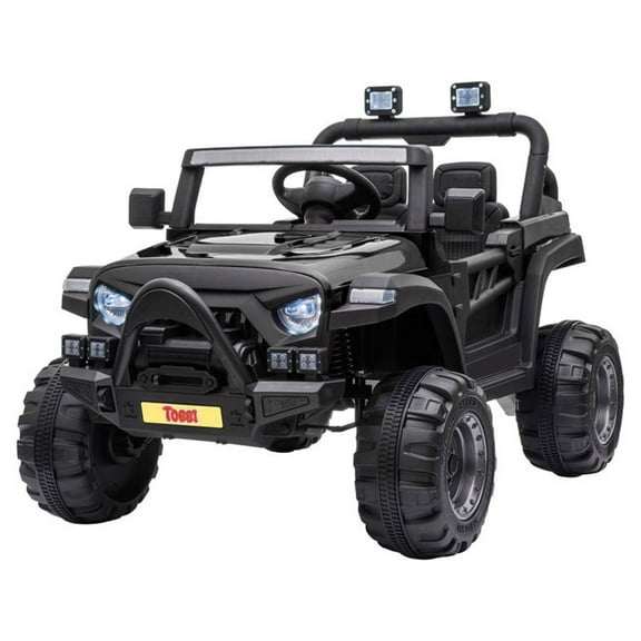 TOBBI 12V Kids Electric Battery-Powered Ride On Toy SUV Truck Car, Black