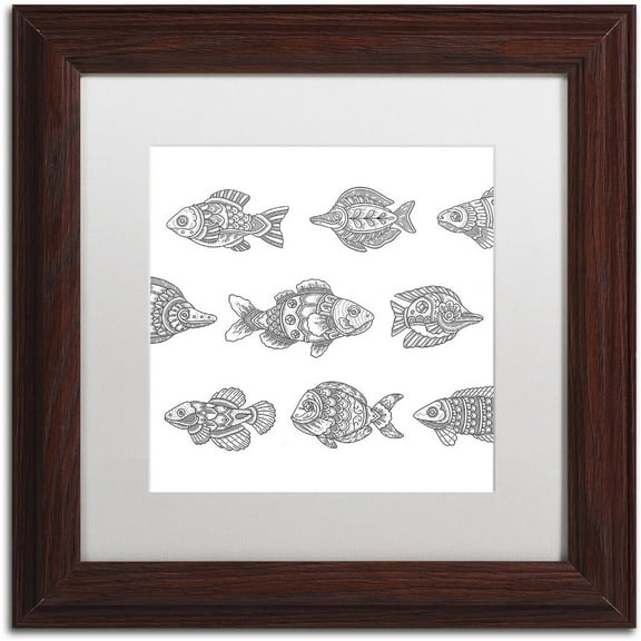 Trademark Fine Art "Spirit Animals 1" Canvas Art by Filippo Cardu, White Matte, Wood Frame