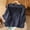 Navy, variant on V-Neck Women Clothing Boho Elbow-Length Orange Embroidered Embroidered Retro Blouses & Tops Orange,Xxl