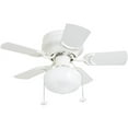 thumbnail image 1 of Prominence Home 41530-01 Hero 28" Hugger Small Ceiling Fan, LED Schoolhouse Globe, Glossy White, 1 of 9