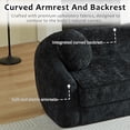 thumbnail image 3 of Leumius 87" Convertible Futon Sofa Bed, Corduroy Curved Boneless Couch with High Backrest, 2-in-1 Fold-Out Sleeper Sofa with Pull-out Couch Bed,Black-Round Pillow, 3 of 6