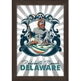thumbnail image 1 of Rehoboth, Delaware - Merman - Badge Style - Lantern Press Artwork (12x18 Giclee Art Print, Gallery Framed, Espresso Wood), 1 of 1