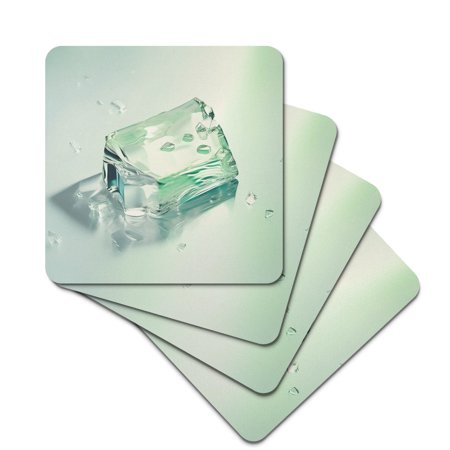 

Rubber Square Coasters with Simple Ice Style Not Easily Deformed Soft and Have Thermal Insulation Properties Coasters
