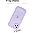 thumbnail image 4 of for iPhone 11 Pro - Curly Wave Edge Design, Transparent Bling Glitter Star Shiny Case, Cute Pink Clear Full Protection Soft TPU Shockproof Phone Cover for Women and Girls (Purple), 4 of 12