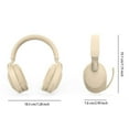 thumbnail image 2 of EIMELI Headphone Over Ear Rechargeable Headset with Mircrophone Travel Walking Office Phone Music Earphone Beige Gold, 2 of 9