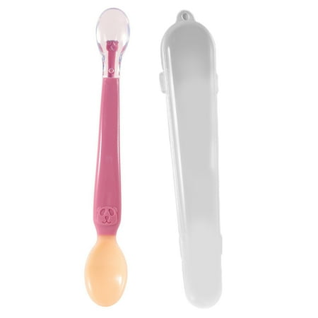 

Wharick Baby Feeding Spoons Smooth Edge Gum-Friendly Baby Tableware Double-end Temperature Sensing Baby Silicone Spoons for Family