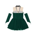 thumbnail image 6 of Zaldita Kids Girls Sparkle Figure Ice Skating Dance Dress Ballet Leotard Dress and Gloves Lyrical Jazz Modern Dancewear Dark Green 12, 6 of 7