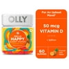 OLLY Hello Happy Gummy Worms, Mood Balance Support, Vitamin D, Adult Supplement, Tropical, 60 Ct