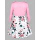 thumbnail image 2 of Tallas grandes O Ring Button Button Flower Print T Shirt Rosegal Mangas largas de talla grande, 2 of 5