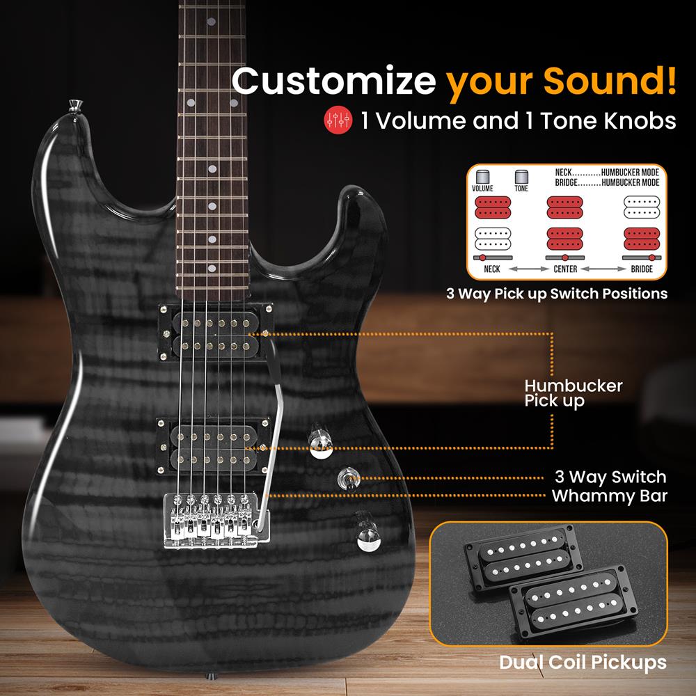 6-String Electric Guitar Kit- Includes Amplifier with Accessory Kit