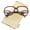 Matte Tortoise-Gold / Clear, variant on zeroUV Unisex Large Retro Hip Hop Style Clear Lens Square Eyeglasses 54mm (Matte Black-Silver / Clear) - 54mm