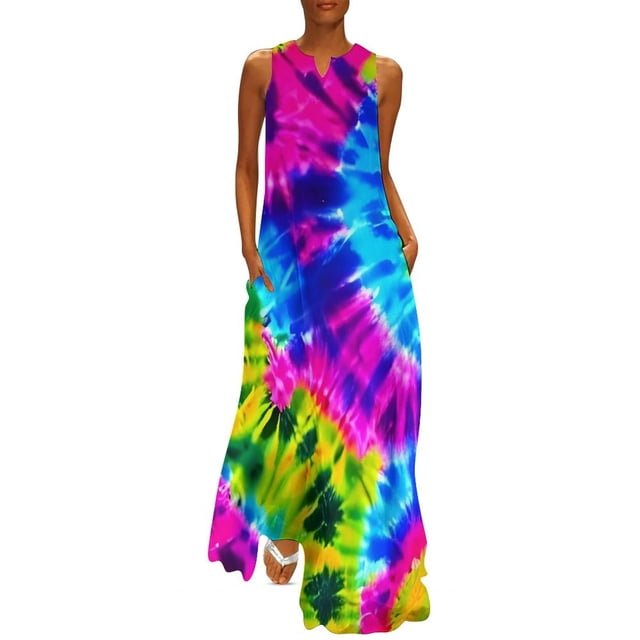 Robe Teinture sur Nœuds Imprimé Léopard Robe Maxi de Soirée Design Col en V Robes Longues Décontractées Vêtements de Rue Oversize