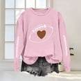thumbnail image 4 of AKOEE Womens Crewneck Sweatshirts Football Printed Loose Pullover Graphic Sweatshirt Long Sleeve Tops Fall (L, Pink), 4 of 7