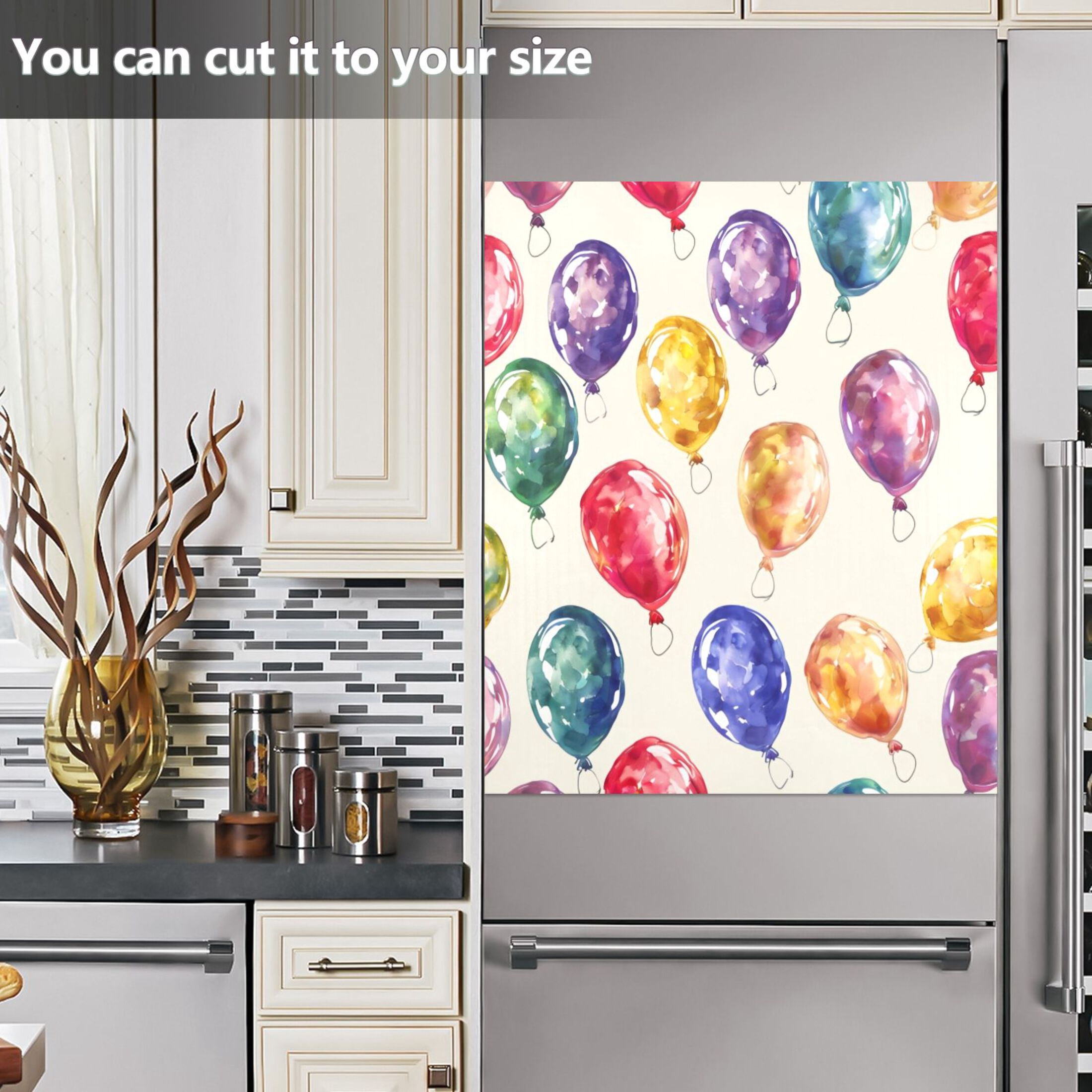 Dishwasher Magnetic Sticker 23x26 Inch Refrigerator Magnetic Sticker Washing Machine Magnetic Sticker Kitchen Panel Magnetic Sticker Home Decor Coloured Balloon