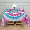 thumbnail image 3 of Pink Blue Tie Dye Spiral Square Tablecloth,Waterproof Square Table Cover,Wipeable Spillproof Washable Table Cover for Home Kitchen Party Decor 42"X42"(107x107cm), 3 of 6