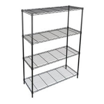4-Tier Metal Wire Shelf Rack Storage Shelving Unit Organizer for Kitchen Black