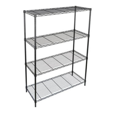 4-Tier Metal Wire Shelf Rack Storage Shelving Unit Organizer for Kitchen Black