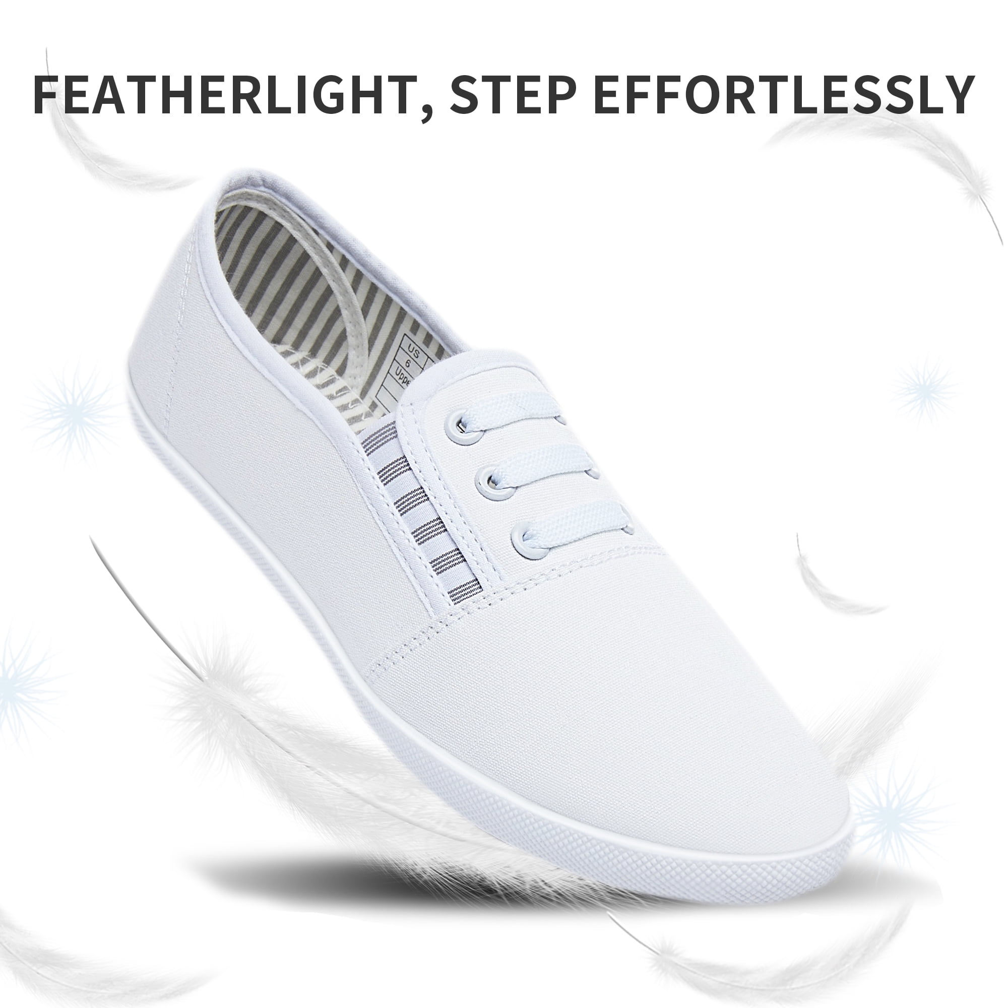 Women’s Slip on Canvas Shoes Sneakers Fashion Elastic Sneakers（White US8）