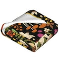 thumbnail image 2 of Bixox Fleece Blanket Sunflowers Mushrooms Pattern Super Soft Double-Sided Microfiber Flannel Blanket for Sofa, Bed, Couch, Suitable for All Seasons -, 2 of 5