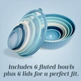 thumbnail image 6 of Cook with Color 12-Piece Mixing Bowl Set with Non-Slip Silicone Base and Transparent Lids, Blue, 6 of 8