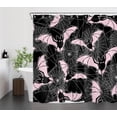 thumbnail image 2 of Scary Halloween Shower Curtain with Hooks,Pink Bat on Black and White Spider Web Horror Shower Curtain for Bathroom 84L X 72W inches Spooky Night Bathroom Curtain Shower Set Bathroom Decoration, 2 of 5