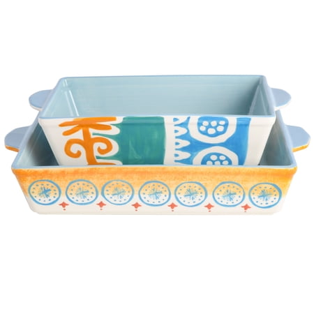 Spice by Tia Mowry - Savory Saffron Blue 2PC Stoneware Bakeware Set