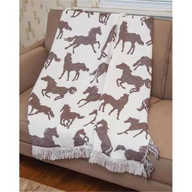 Manual Woodworkers & Weavers ATRHRB 48 x 60 Po Marron Chevaux Décoratif Jeter Couverture