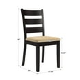 thumbnail image 6 of Weston Home Lexington Ladder Back Wood Dining Chair, Set of 2, Beige and Black, 6 of 6