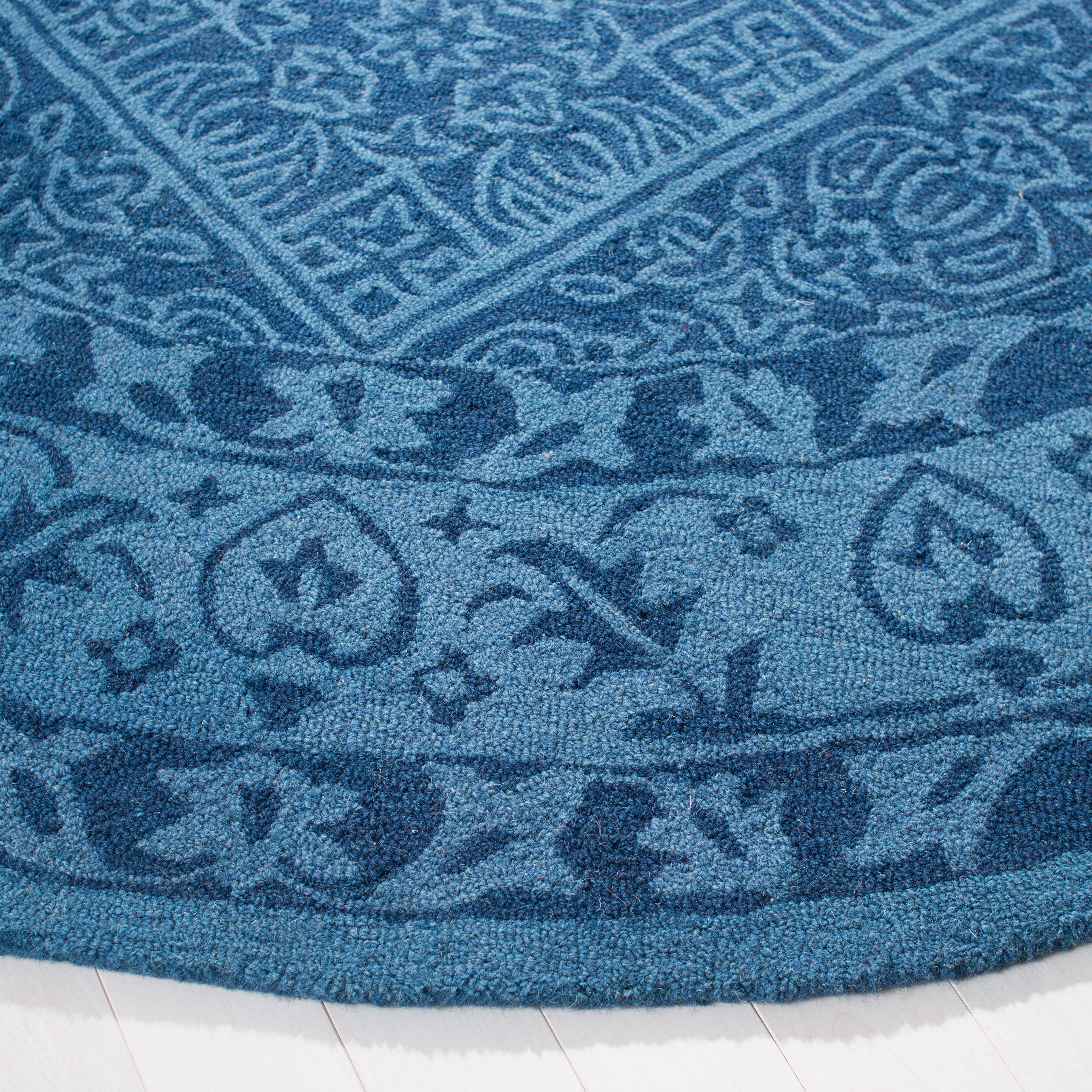 Safavieh Dip Dye Felicia Floral Area Rug, Navy Blue, 5' x 5' Round