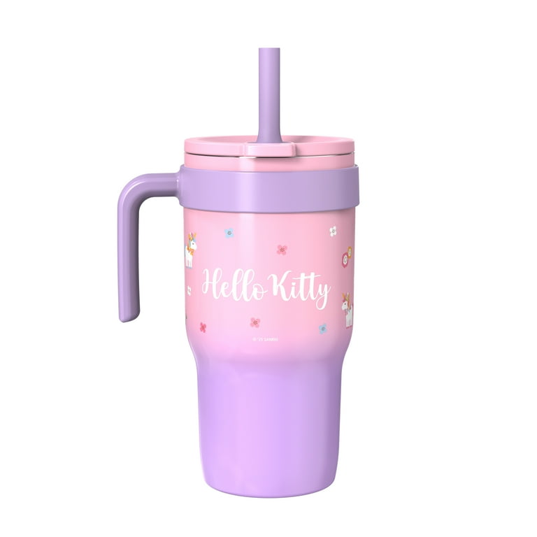 わたる Hello Kitty Zak Designs Hello Kitty Kids Straw Tumbler, 18oz Stainless Steel