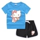 thumbnail image 5 of Nuevo traje de Hello Kitty, camiseta bonita de dibujos animados + Pantalones calientes informales, camisa de fondo de dos piezas absorbente de sudor de algodón caramelo para niños, 5 of 5