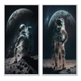 thumbnail image 2 of Designart "Astronaut on the Lunar Surface II" Space Framed Wall Art Set Of 2 - White Astronomy & Space Gallery Wall Frame Set For Home Decor, 2 of 7