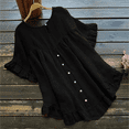 thumbnail image 3 of Boho T Shirts for Women Summer Basic Ruffle Loose Dressy Casual Tops Ruffle Sleeve Crew Neck Outfits Going Out Blouses, 3 of 3