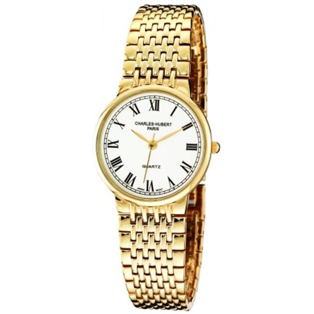 Charles-Hubert- Paris Mens Gold-Plated Quartz Watch #3794