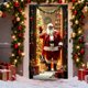 thumbnail image 5 of Cubierta navideña para puertas Cubierta elástica para puertas de entrada de 36 x 80 pulgadas Decoraciones para puertas para fiestas navideñas Decoración para el hogar, 5 of 5