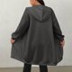 thumbnail image 4 of HongQid Women's Zip Up Hoodies Long Sleeve Long Tunic Sweatshirts Oversized Casual Waffle Fall Jacket Coat with Pocket, 4 of 5