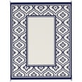 thumbnail image 1 of 8' x 10' Reversible Outdoor RV Rug, Blue and White Gourd Border Polypropylene Patio Mat with Carry Bag, Weather-Resistant Floor Mat for Camping, Beach, Picnic and Garden, 1 of 7