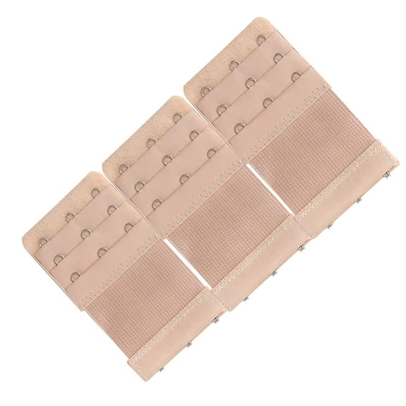 TELOLY Women's Bra Extender 3 Hook Elastic Stretchy Soft Bra Strap Extender Brown One Size