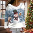 thumbnail image 5 of Women's Christmas Shirts Furry Collar Merry Christmas Tree Shirts Long Sleeve Xmas Holiday Party Tees Tops, 5 of 7