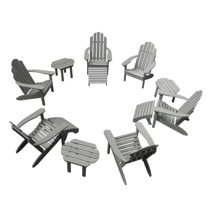 Highwood 12-pc Classic Westport Adirondack Set with 6 Classic Westport Adirondack Chairs, 3 Classic Westport Side Tables, and 3 Adirondack Ottomans - Outdoor, Eco-friendly, Synthetic Wood