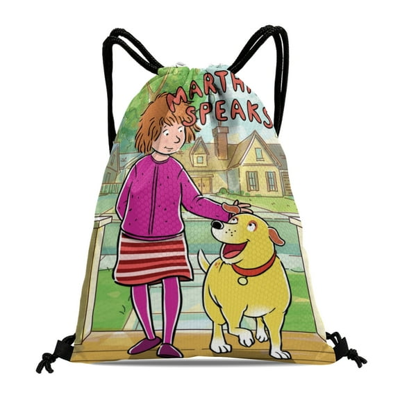 Martha Speaks Drawstring Backpack Bag Party Favors Goodies Merch Gym Waterproof Swimming Beach Fans